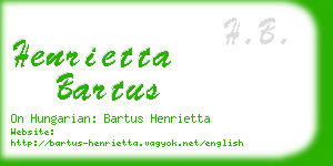 henrietta bartus business card